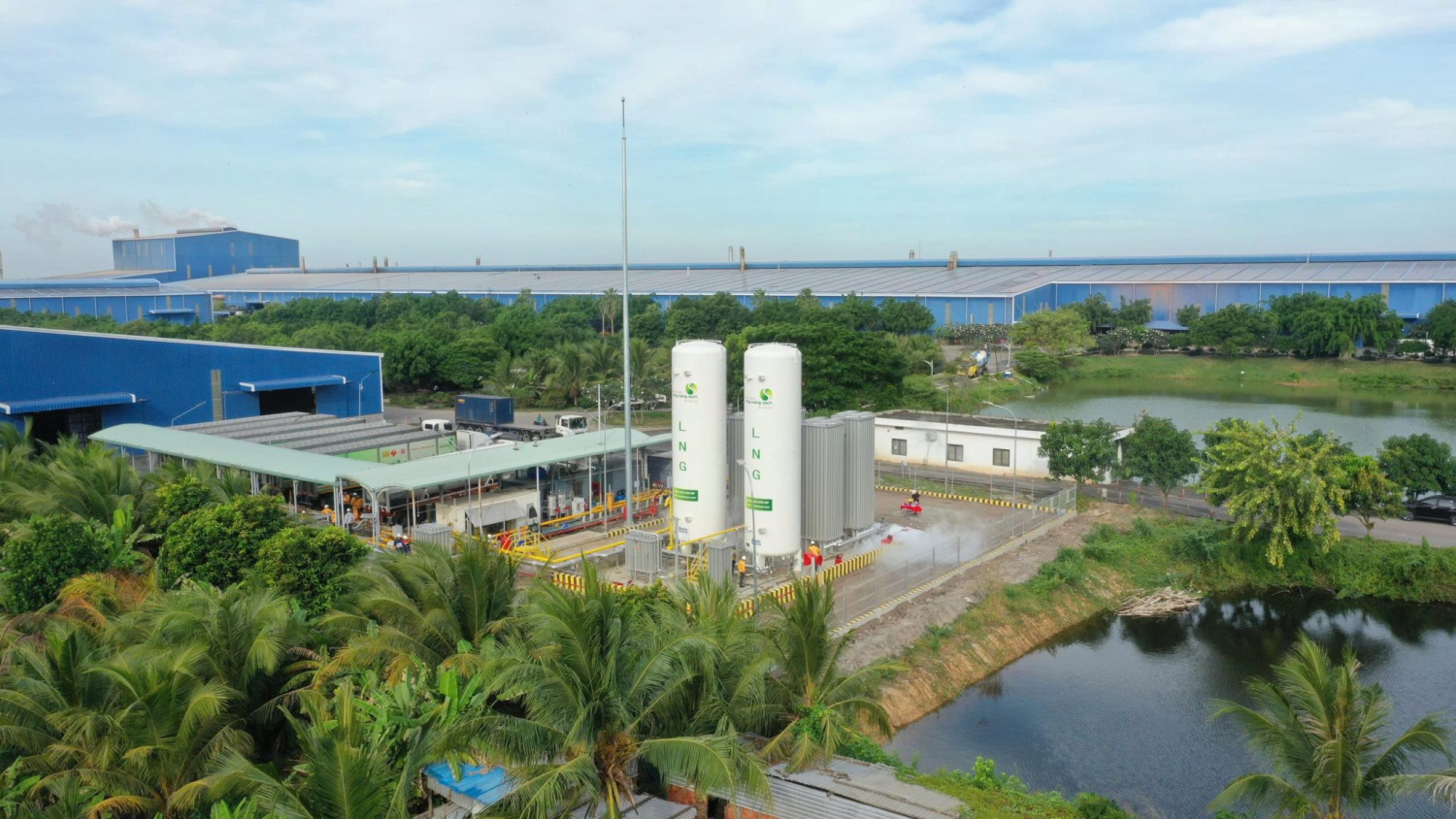 Mô hình tích hợp trạm cấp khí CNG – LNG tại Nhà máy Gạch men Hà Thanh, Đồng Tháp do PV GAS CNG cung cấp